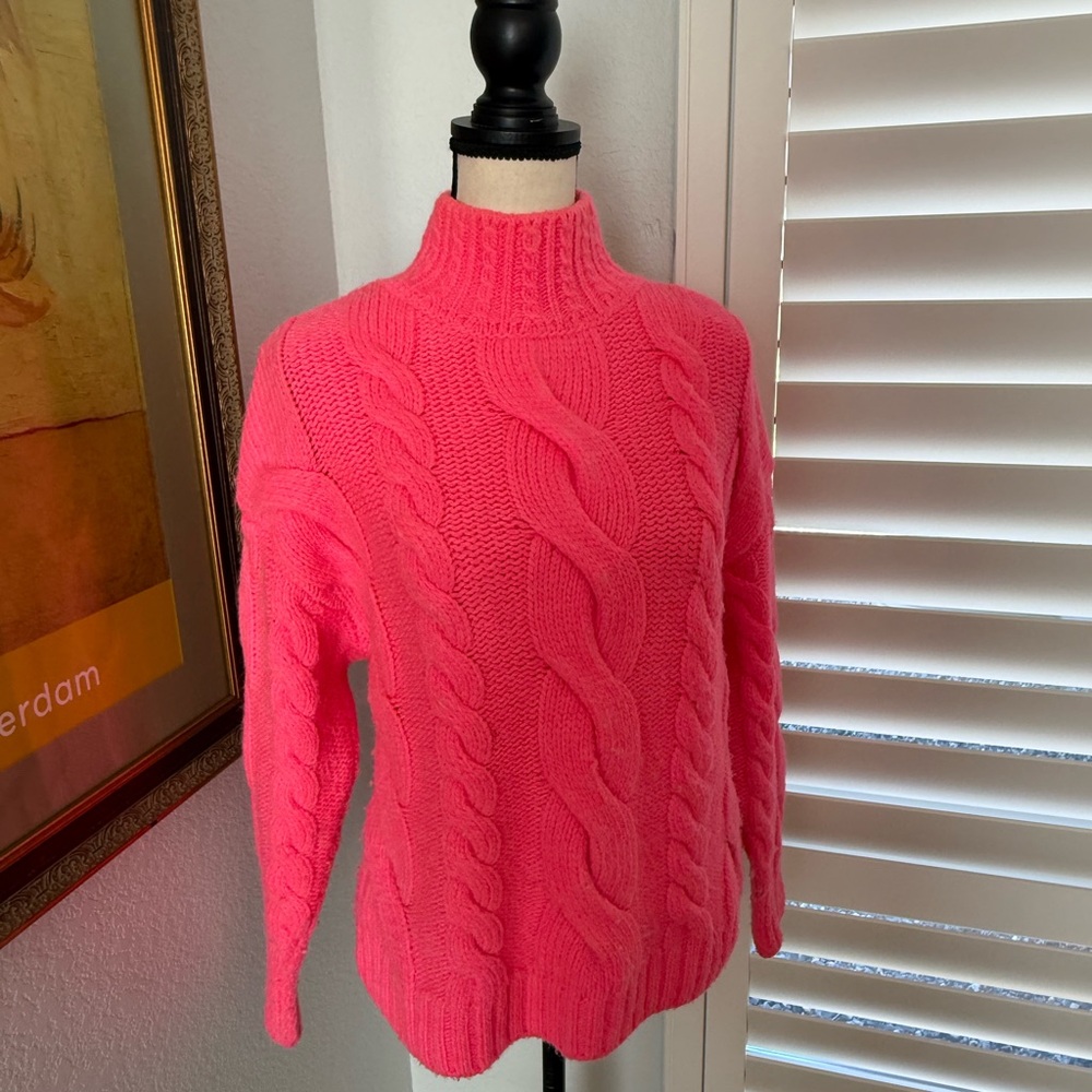 Vibrant pink, knit Anthropologie sweater - Picture 3 of 9